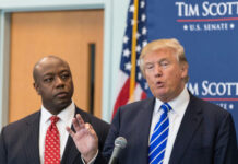 GOP Power Vacuum Widens Two men in suits at a podium during a press event
